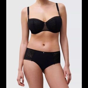 Chantelle 32DDDD 32G Jolie Demi Bra Black Lace Unlined Bra